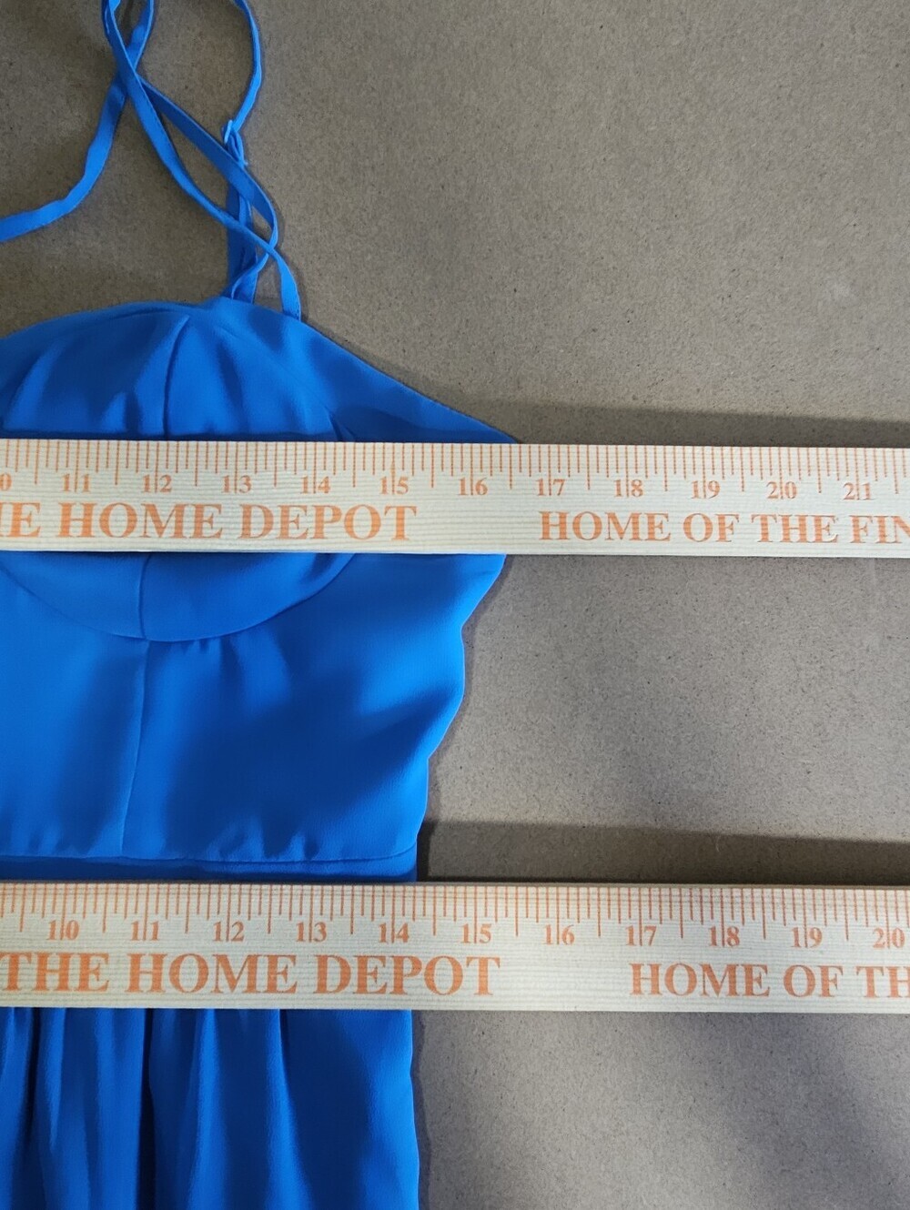 0088 American Eagle Blue Maxi Dress Size Medium Bustier Bodice Cross Back Straps - Picture 11 of 13